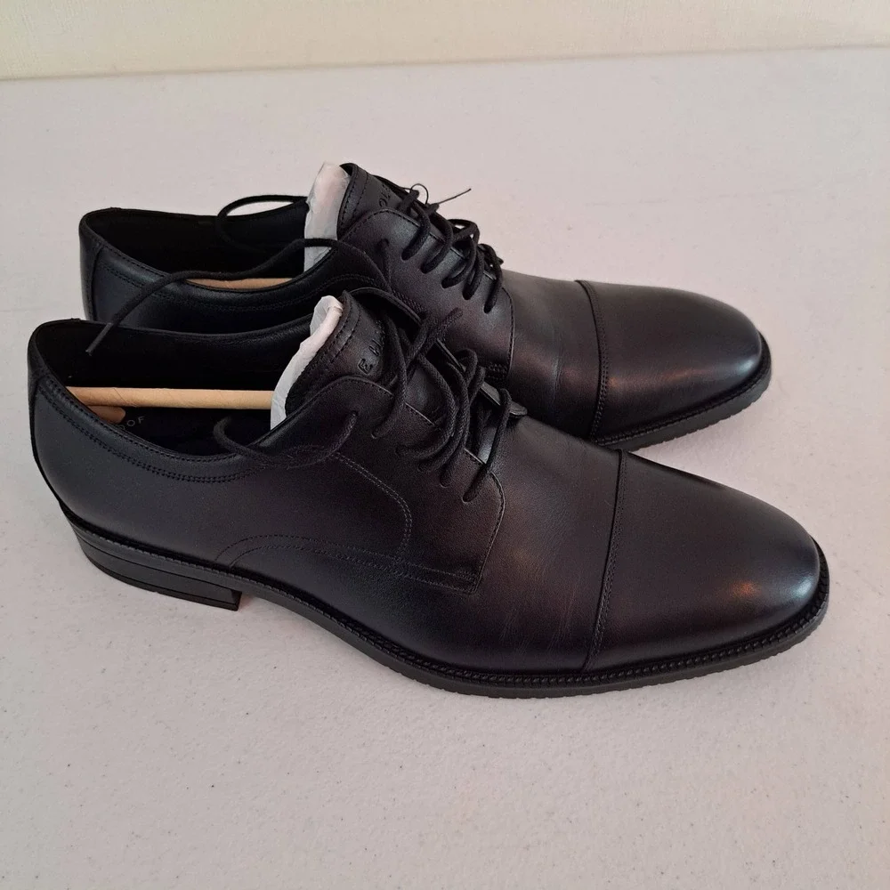Cole Haan Waterproof Cap Toe Derby 10 Black NEW Leather Dress Shoes 1246-2037